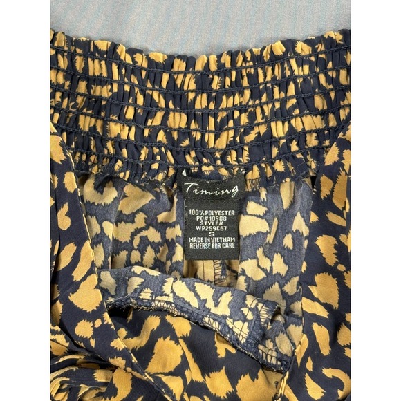 Timing Leopard Print Shorts Tie Waist Smocked Back Women's Size Small‎ - Picture 4 of 4
